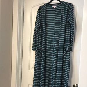 Teal striped LuLaRoe Sarah Small